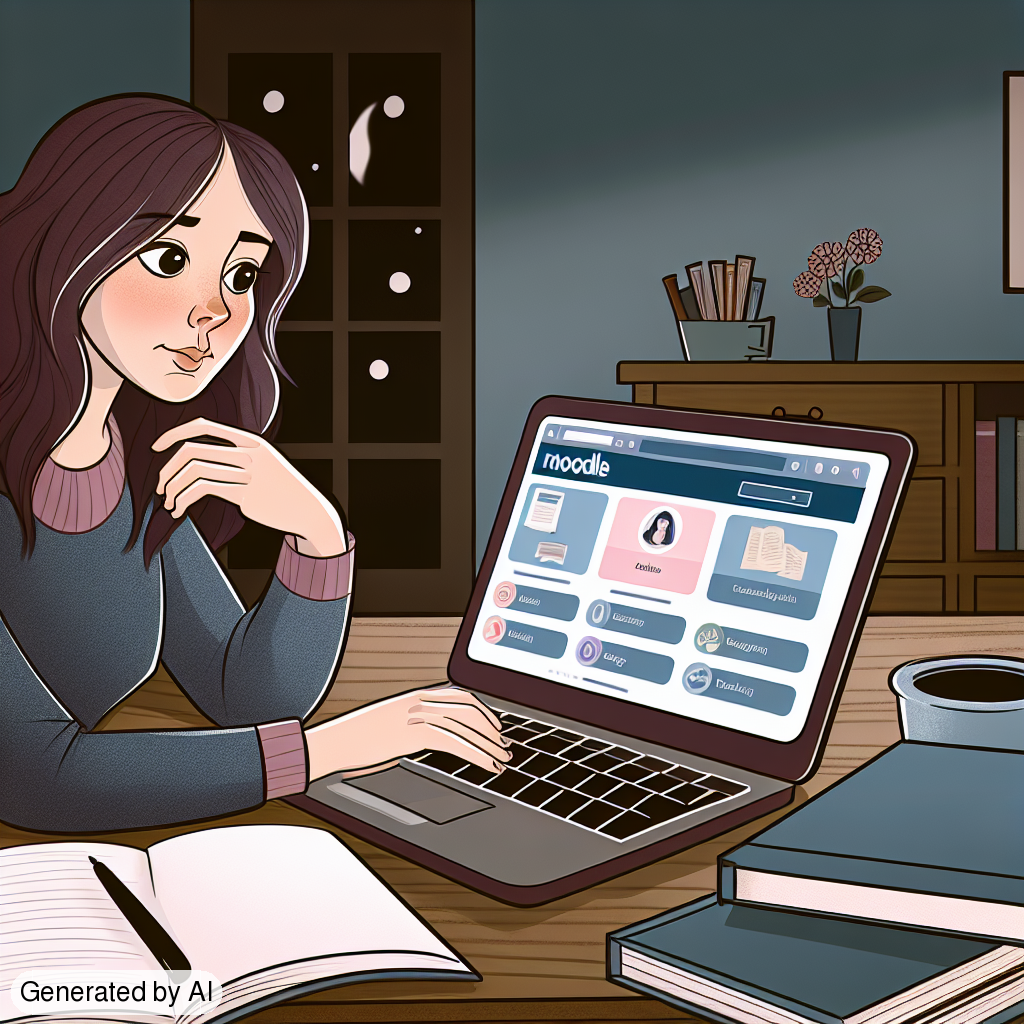 student accessing Moodle - Generated by AI